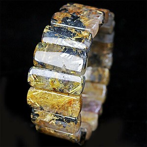 Gemstone Bracelet Rutile Quartz Gradation Bangle