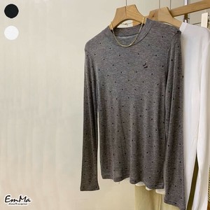ピンドット長袖シアーTシャツ 春 夏 秋 カジュアル  【2024新作】 EH1417