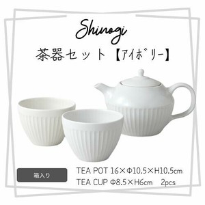 Mino ware Japanese Teapot Gift Set Porcelain Ivory Teaware Made in Japan