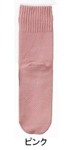 神戸生絲　コベス　婦人ゴム無しすべり止め(毛混)22-24cm  3333  ピンク