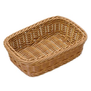 萬洋(まんよう) 樹脂バスケット角型 (茶)22cm 91-074B