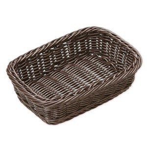 萬洋(まんよう) 樹脂バスケット角型 (こげ茶)22cm 91-074C