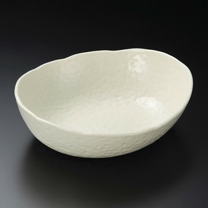 粉引風楕円大鉢　日本製　美濃焼　和食器