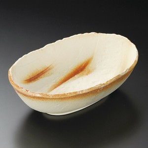 ヒダスキ楕円鉢(大)　日本製　美濃焼　和食器