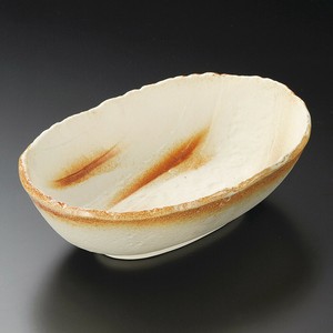 ヒダスキ楕円鉢(小)　日本製　美濃焼　和食器