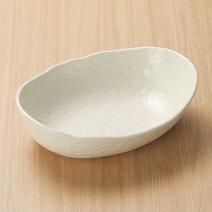 粉引風楕円中鉢　日本製　美濃焼　和食器