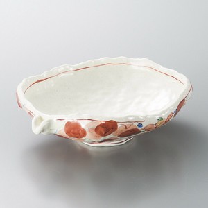 赤絵木の葉片口大鉢　日本製　美濃焼　和食器