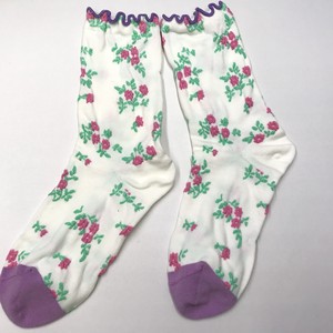 Crew Socks Flower Purple Socks Ladies'