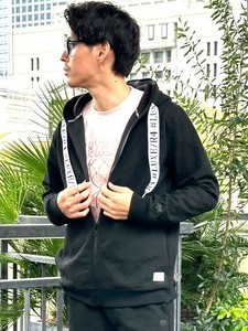 【ユニセックス】45776【LUXE/R】ストレッチ膨れジャガード生地素材ZIPUPパーカー（RMS）