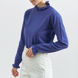 衿フリルPBTニットプルオーバー　袖口　AW　12G　リブ