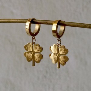 Pierced Earringss Stainless Steel Clover