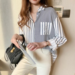 女性の春の新作韓国文学ルーズカジュアルシャツ