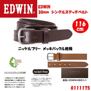 【EDWIN/エドウィン】 30mm　シングルステッチ　レザーベルト
