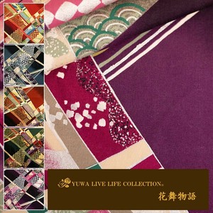 有輪商店 YUWA 和柄 シャーティング "花舞物語" [E:Purple] / 生地 布 / 全5色 / 829449