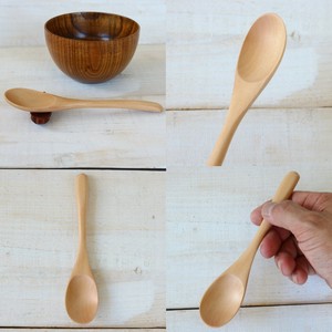 ☆小腹がすいたときに使う感じ？【特価・コンパクト・訳あり】おかゆスプーン中　NA白木系