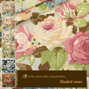 有輪商店 YUWA 綿麻シーティング "Shaded roses" [B:Pink] / 生地 布 / 全6色 / 446938