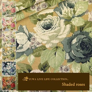 有輪商店 YUWA 綿麻シーティング "Shaded roses" [D:Beige] / 生地 布 / 全6色 / 446938