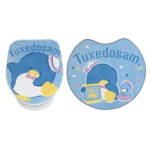 トイレ2点セット(洗浄・暖房便座用フタカバー&トイレマット) サンリオ タキシードサム SB-622-S