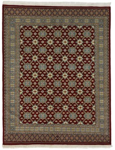 パキスタン 絨毯 12×24SS ウール 手織 ラグ 約200×250cm 赤系 15SS-25009 レッド