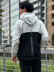 【ユニセックス】45817【LUXE/R】撥水加工　ストレッチナイロン布帛プルパーカー（RMS）