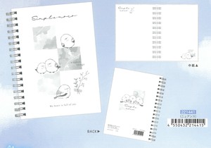 【2024年春夏新作】【ずっとシマエナガ】A6Wリングノート　ニュアンス　221441