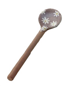 小花陶スプーン・紫
