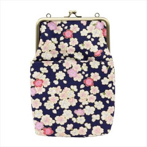 がま口2WAY ショルダーバッグ 金桜/ﾌﾞﾙｰ 　鞄/ミニバッグ/ショッピング/和風
