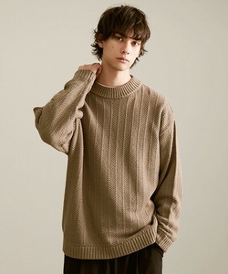 Sweater/Knitwear Stripe Mock Neck