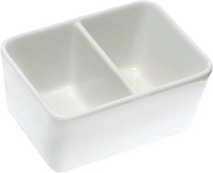墨運堂　　　陶器　角筆洗　2穴　15.0cm