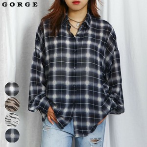 柄シアーシャツ 透け感素材