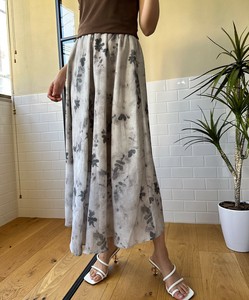 《 aimoha select 》墨絵感スカート レディース フレア ボトムス 裏地あり ウエストゴム