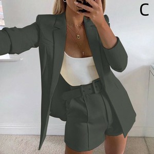 セットスーツ レディース ファッション スーツ+ショートパンツ 2点セット  快適  無地  YEA1133