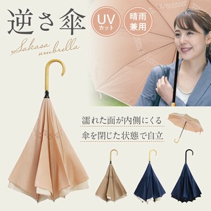 逆さ傘New　W‐NV　ネイビーベージュ　晴雨兼用