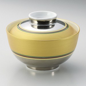 プラチナ金彩独楽筋中蓋向　美濃焼 和食器 日本製