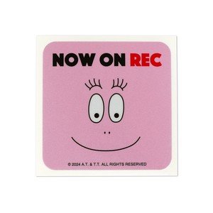 バーバパパ　反射カーステッカー　NOW ON REC　ピンク　CKBP035-5