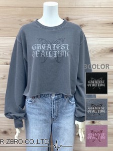 Sweatshirt Pigment Short Pullover Ladies fashion