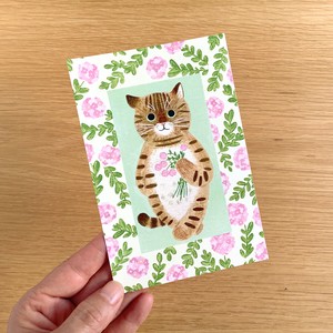 ポストカード　絵本の中のねこ（#new1 キジトラ）