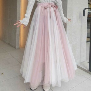 Pre-order Skirt Gradation Summer Tulle Skirts Spring