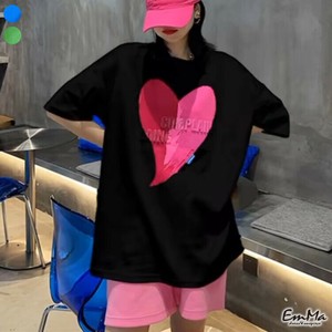 セットアップ ハートモチーフTシャツ ショートパンツ ツーピース カジュアル 夏 【2024SS】 EH2400