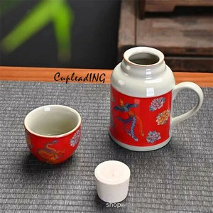 ＜人気商品＞早い者勝ち 家庭用 オフィス水筒 手土産 セラミック保温ポット ティーカップ付き 大容量