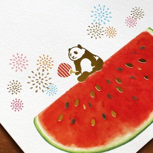 Postcard Foil Stamping Panda Made in Japan