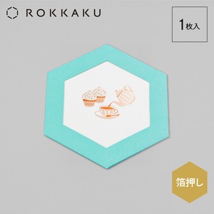 【ROKKAKU】グリーティングカード「アフターヌーンティー」　スイーツ　日本製