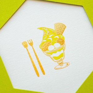 Greeting Card Matcha Parfait Foil Stamping Sweets Made in Japan