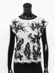 Button Shirt/Blouse Tulle Lace Botanica