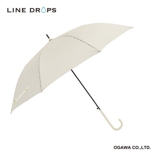 LINEDROPS ストライプ　長傘　ベージュ