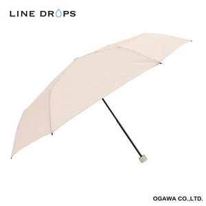 LINEDROPS ピンドット（カフス）　折りたたみ傘　ピンクベージュ