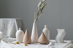 干し花花瓶 陶器  置物  幾何学的図形 シンプル 芸術  LX2043