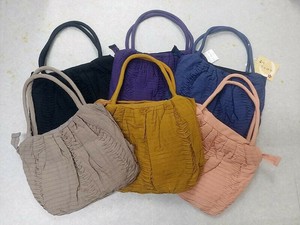 綿100％　はんなり柄(和柄)　無地プリーツハンドバック　ミセス