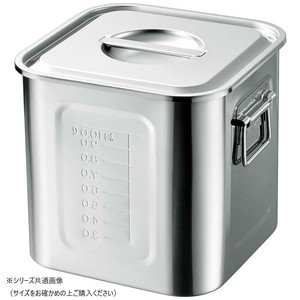 赤川器物製作所　12270  18-8　目盛付角キッチンポット  27cm