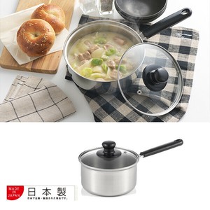 【ガス・IHOK！】3層鋼のガラス蓋付き！使いやすい片手鍋　4サイズ(14cm,16cm,18cm,20cm)